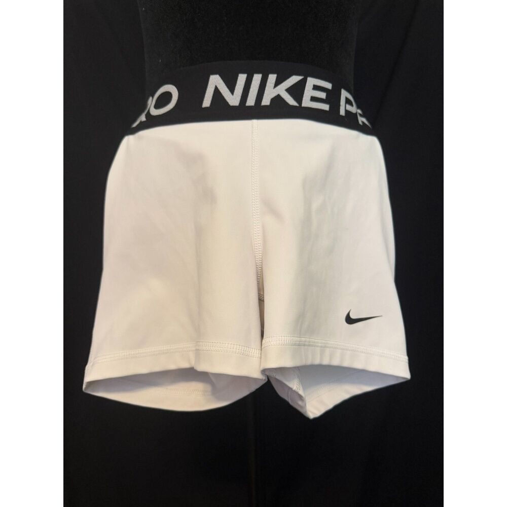 #302 - Nike Pro Athletic Shorts Womens XS White Dri-FIT Compression